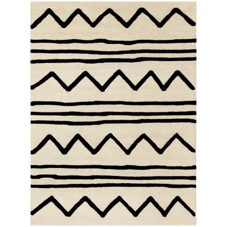 Safavieh Kids Hand Tufted Square RugIvory & Black 5 x 5 ft. SFK907D-5SQ